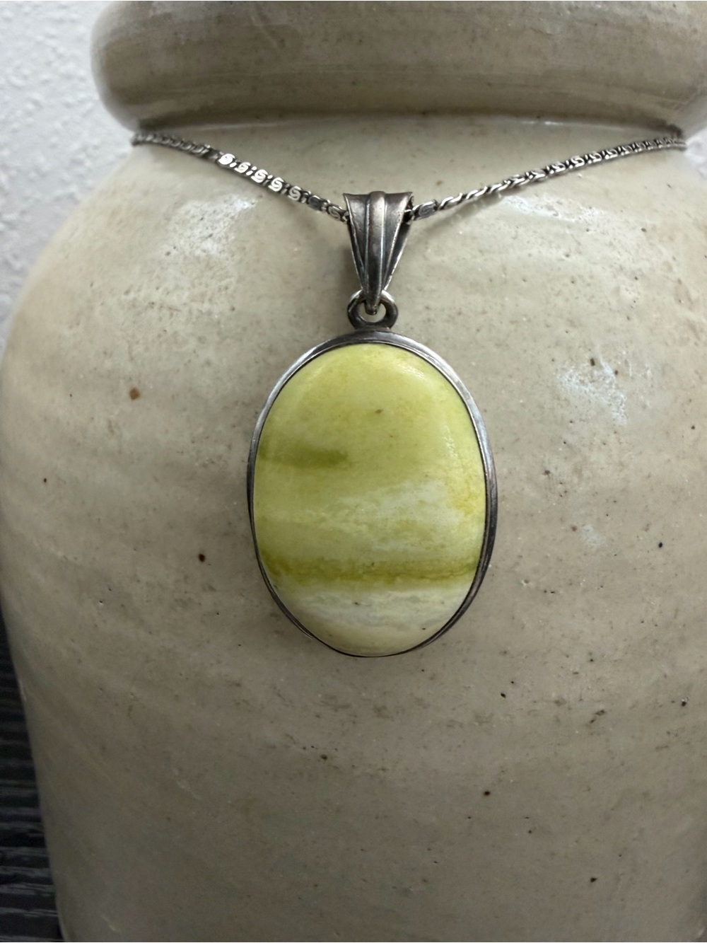 Vintage Green Onyx Style Pendant